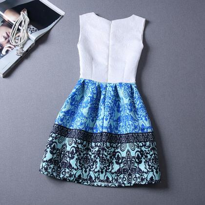 Tunic Print Blue Dress