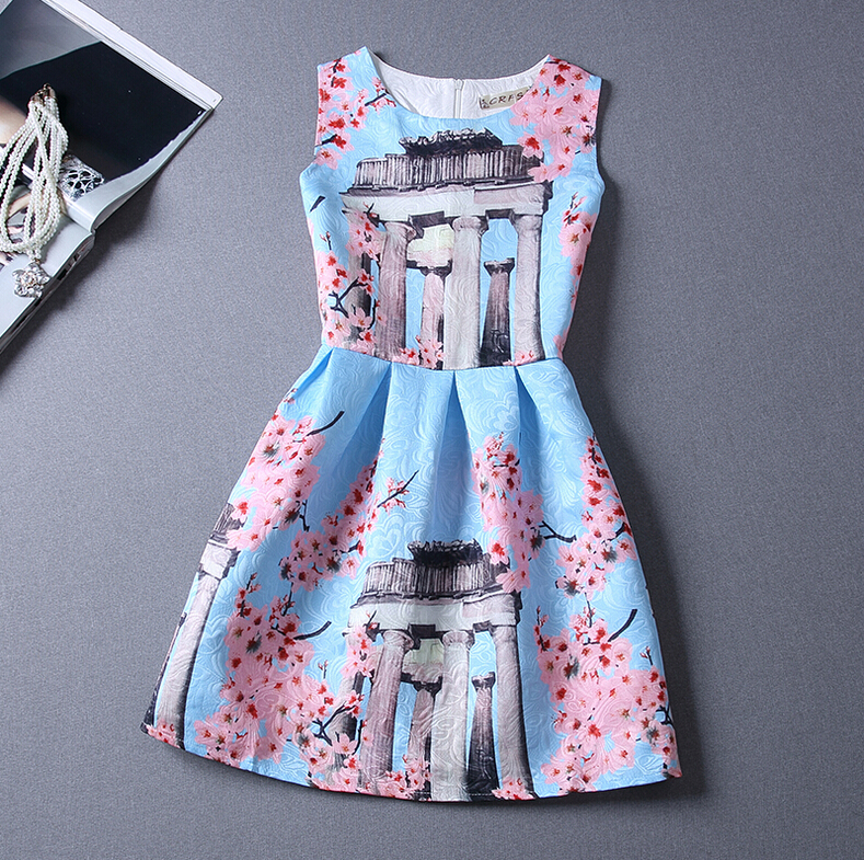 Sleeveless Print Dress