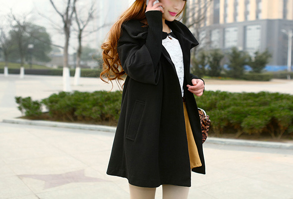 Blak Cape Wool Coat Winter Woman Cloak Long Dress Coats Woolen Cape Coat Jacket wh002 Xs xl on Luulla