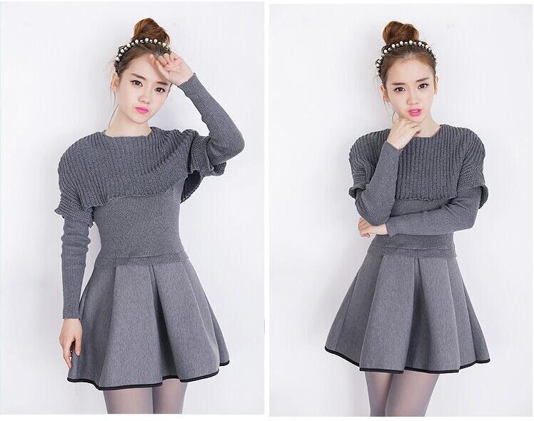 Sweet Knit Patchwork Cotton One Piece Dress (2 Color) on Luulla