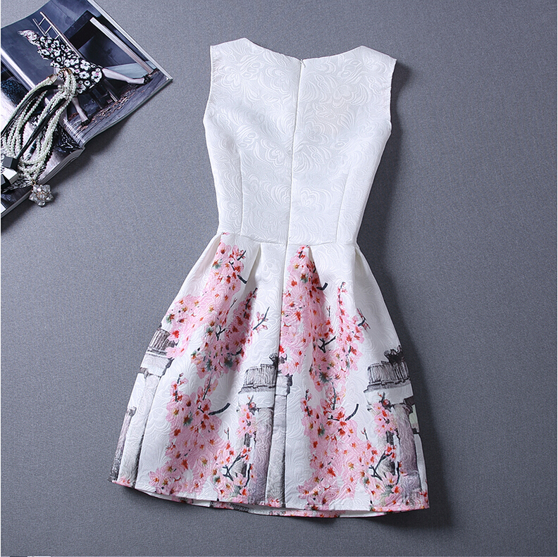 Beautiful Pink Flower Cotton Sleeves Floral Dress on Luulla